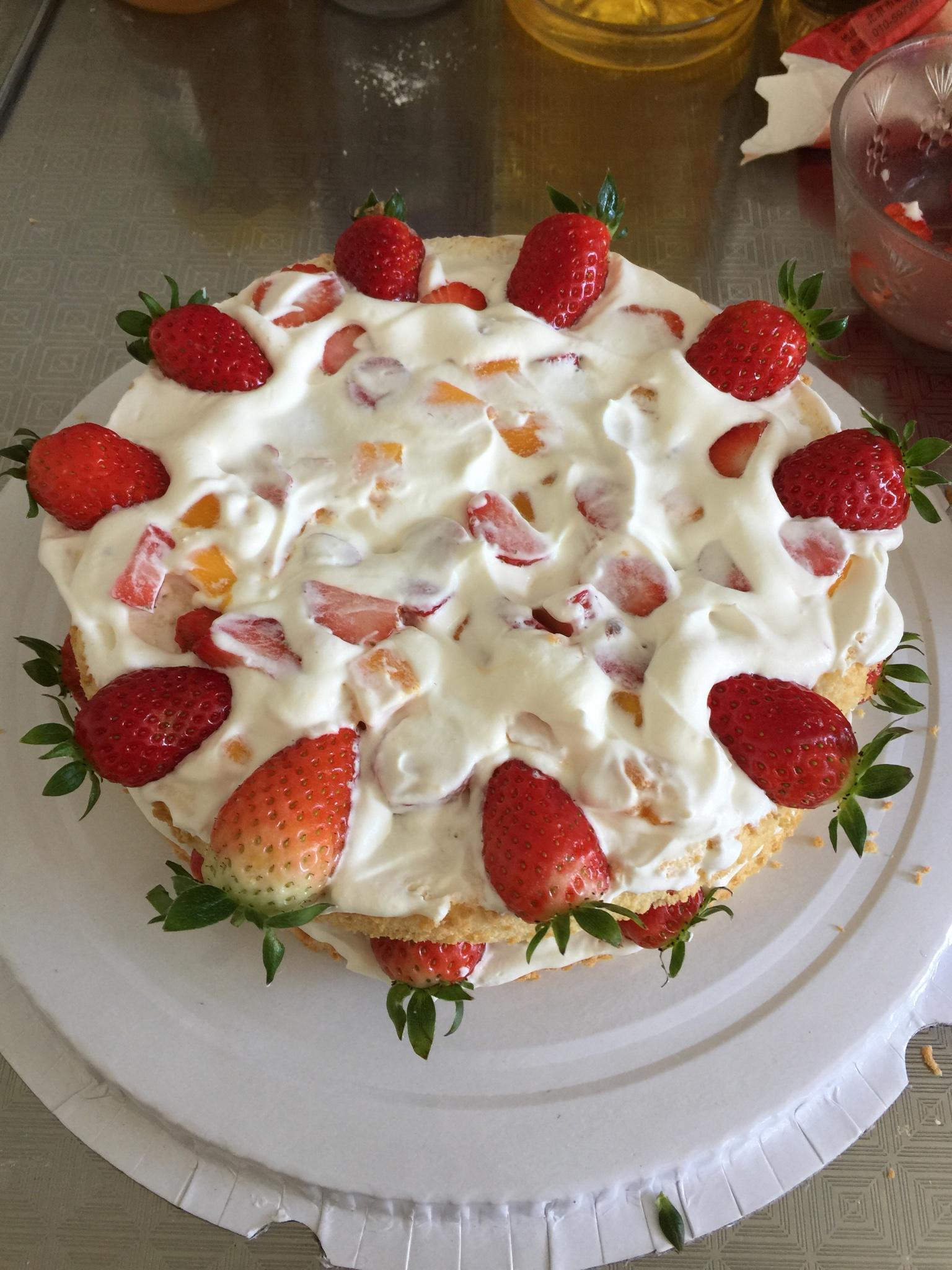 草莓芒果8寸裸蛋糕的做法 步骤16