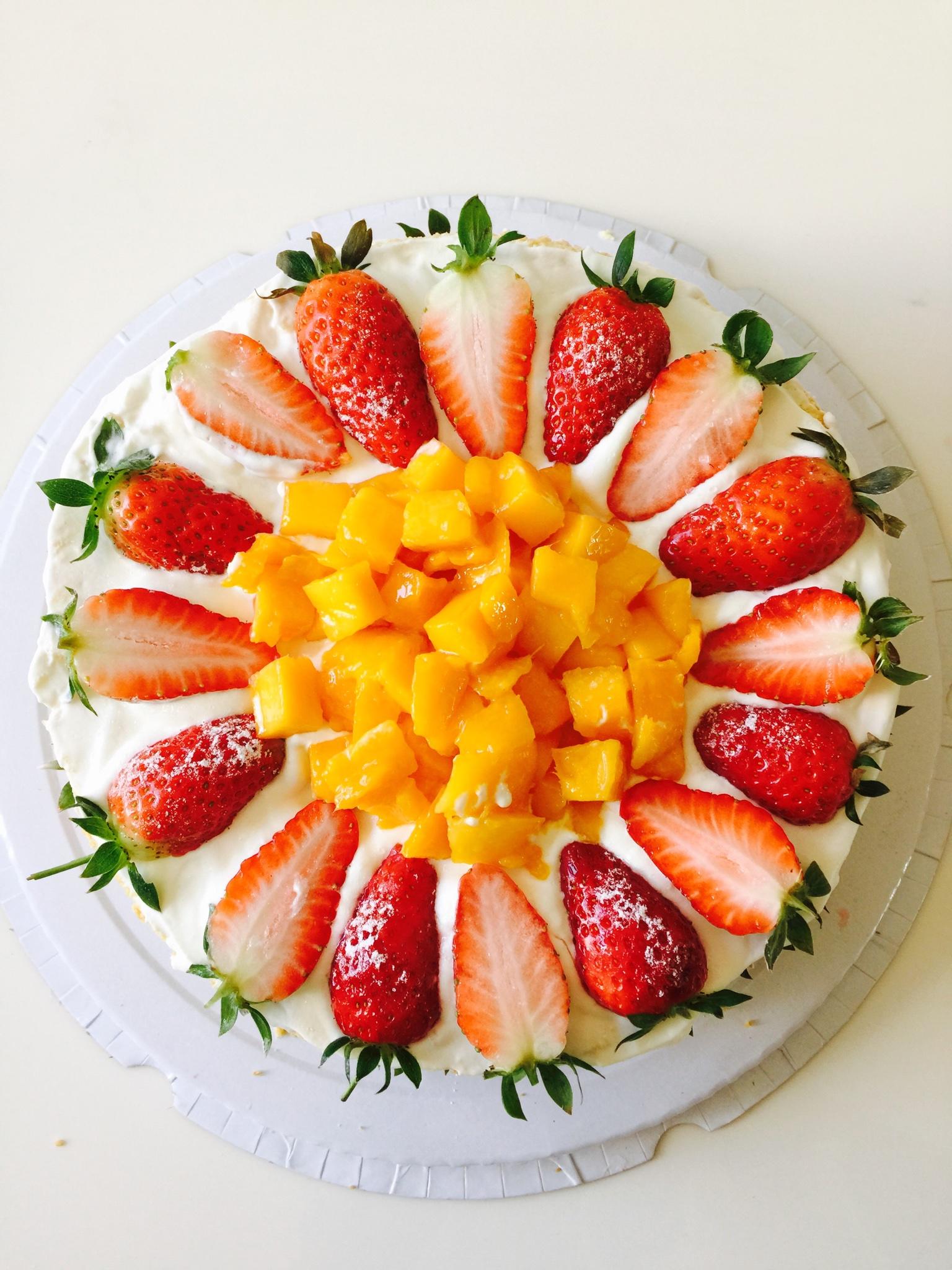 草莓芒果8寸裸蛋糕的做法 步骤18