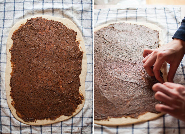 【my little nordic kitchen】天然酵種肉桂黑巧克力花環面包的做法 步骤4