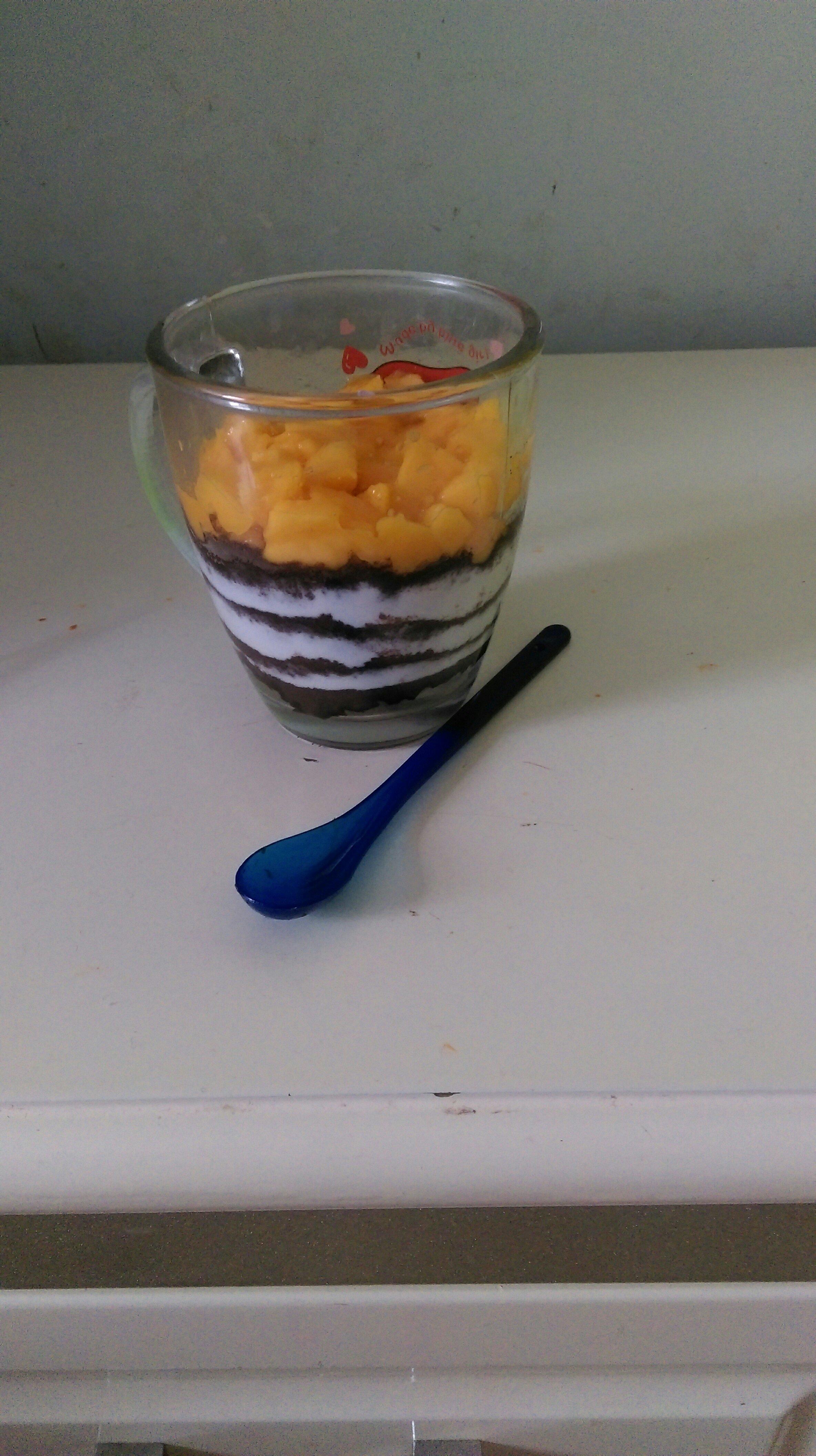 芒果酸奶木糠蛋糕的做法 步骤3