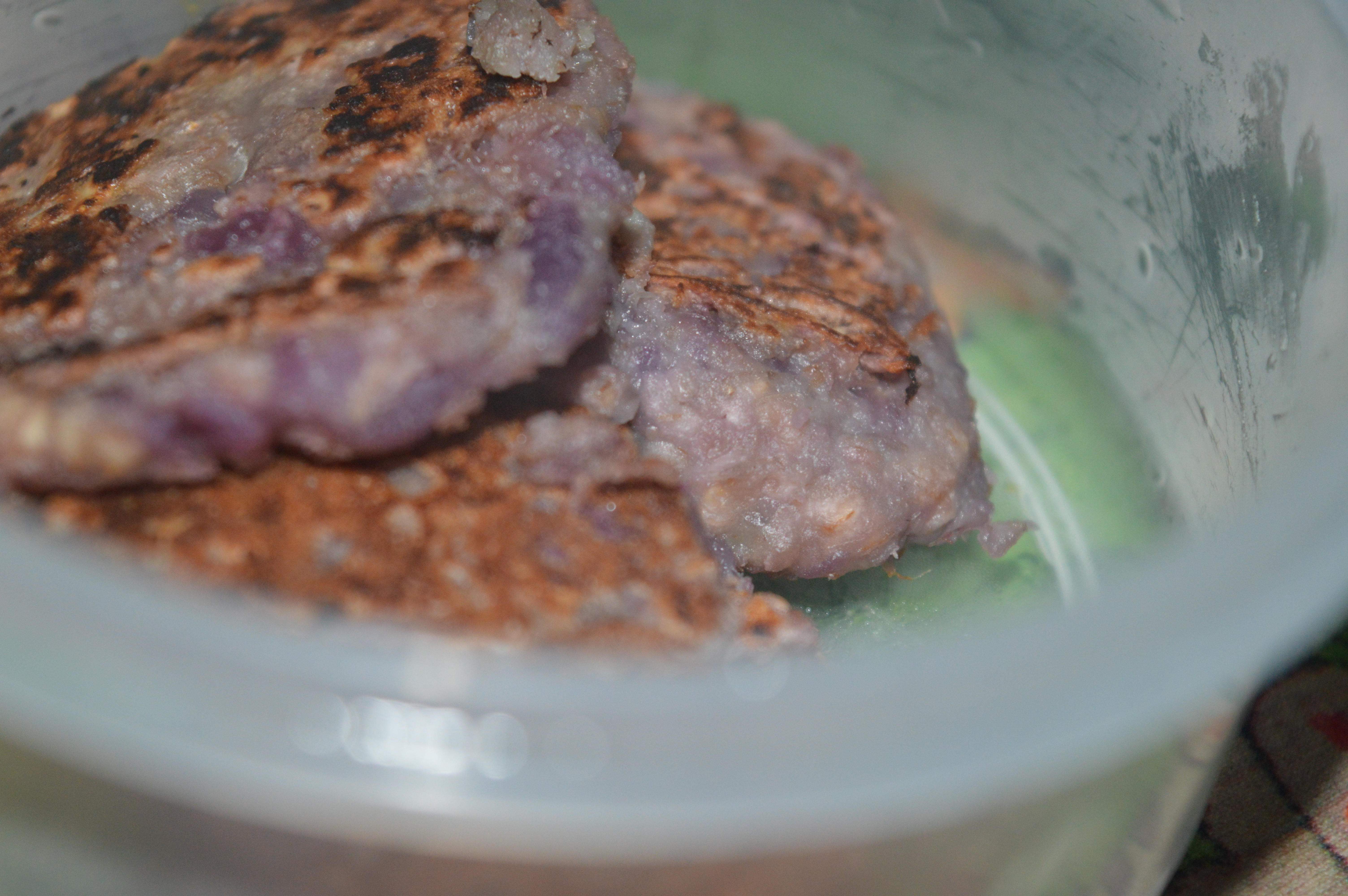 低卡路里版燕麥紫薯餅的做法 步骤5