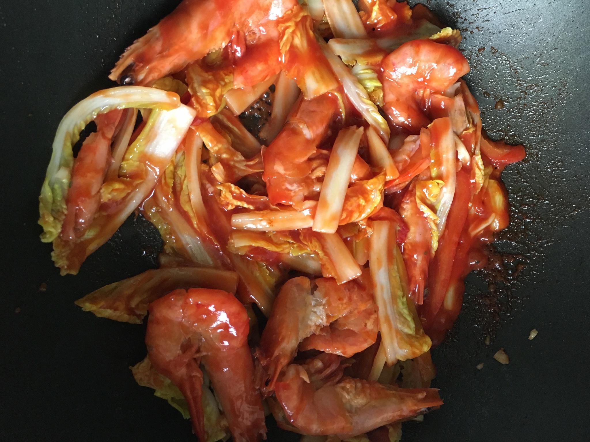 蕃茄大蝦炒年糕～（韓國年糕）的做法 步骤7