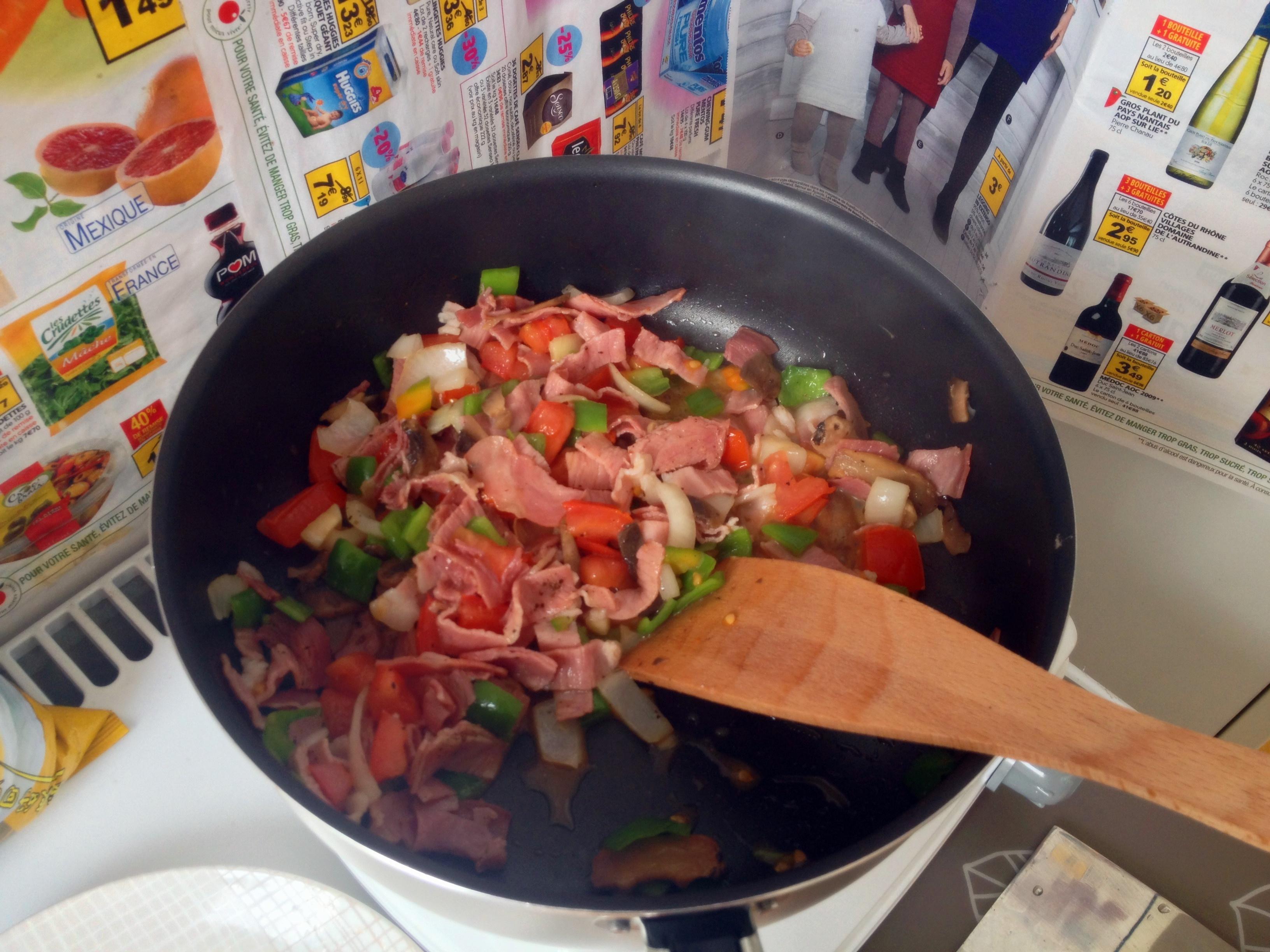 平底鍋培根雜蔬焗飯的做法 步骤2