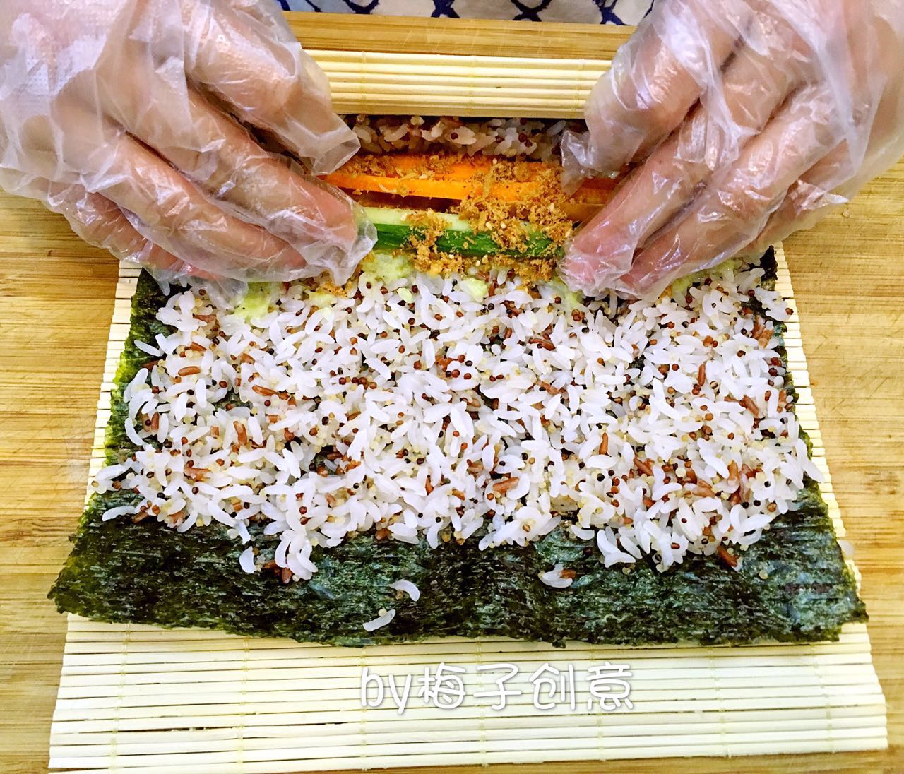 三色藜麥壽司卷的做法 步骤8