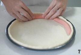 蘑菇火腿心花邊比薩的做法 步骤7