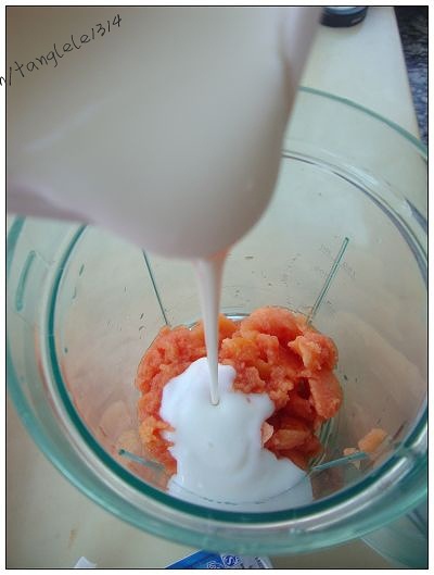 木瓜奶昔的做法 步骤3