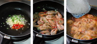 鮮蝦粉絲煲的做法 步骤2