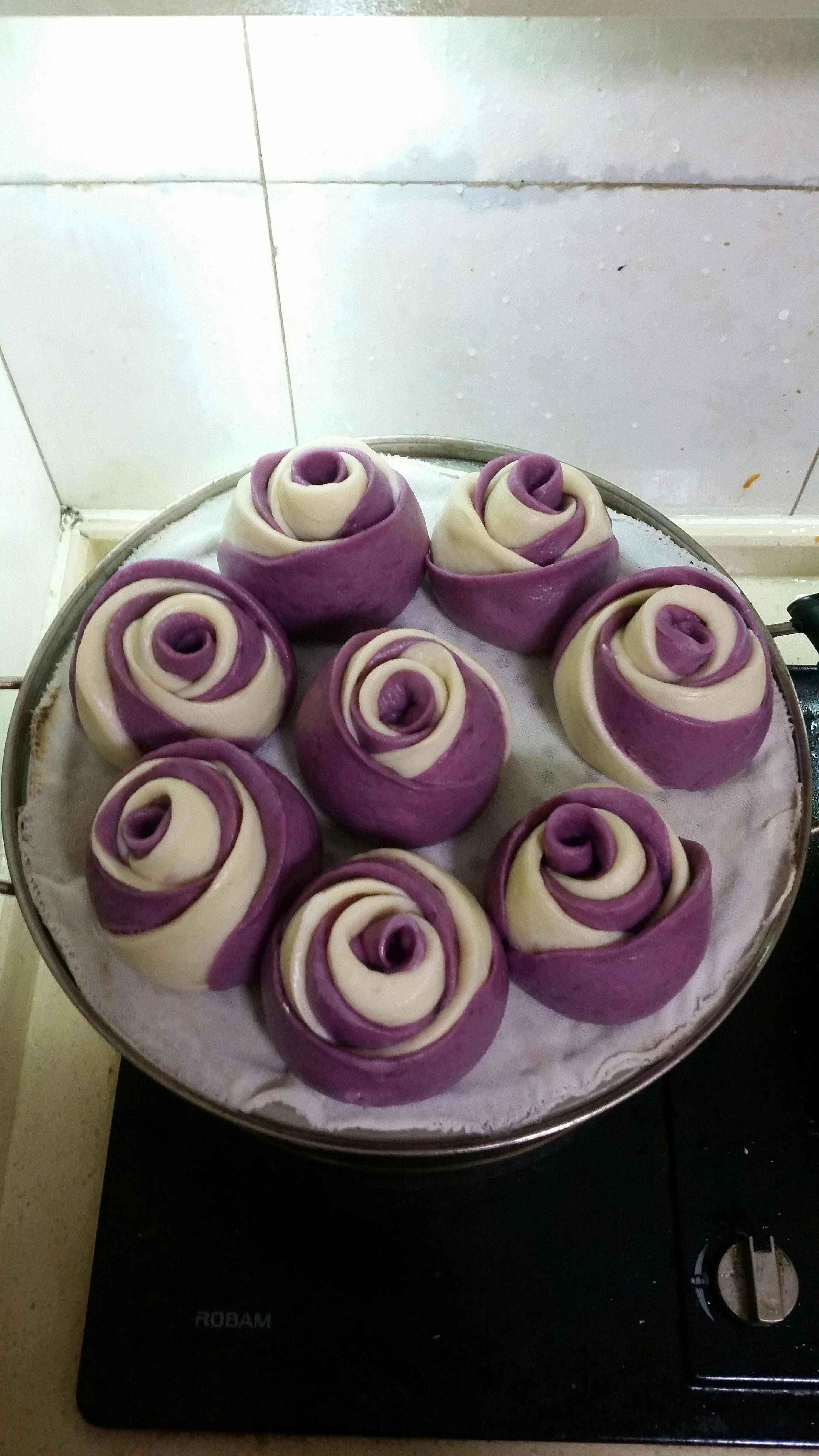 紫薯玫瑰花饅頭的做法 步骤33