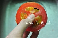 番茄釀鹹蛋黃的做法 步骤7