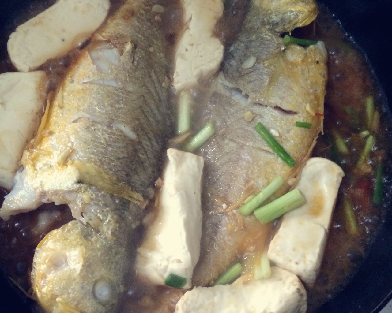 黃花魚香悶豆腐的做法 步骤4