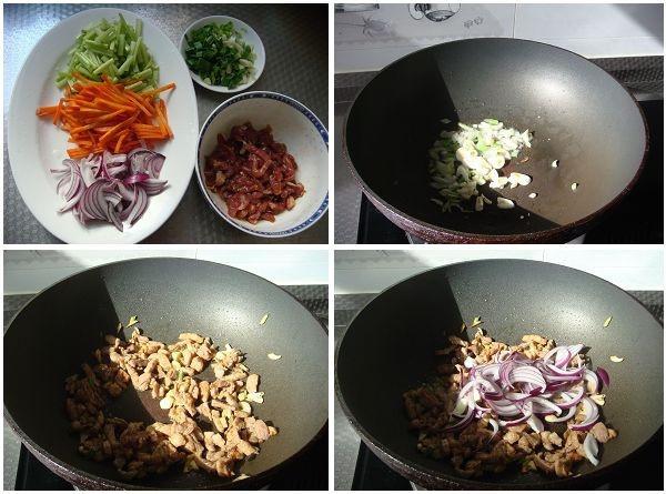 胡蘿蔔芹菜肉絲炒麪的做法 步骤9
