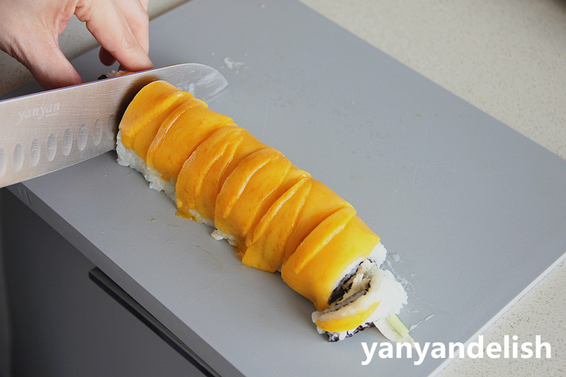 照燒鰻魚牛油果&海蝦沙拉芒果壽司的做法 步骤23