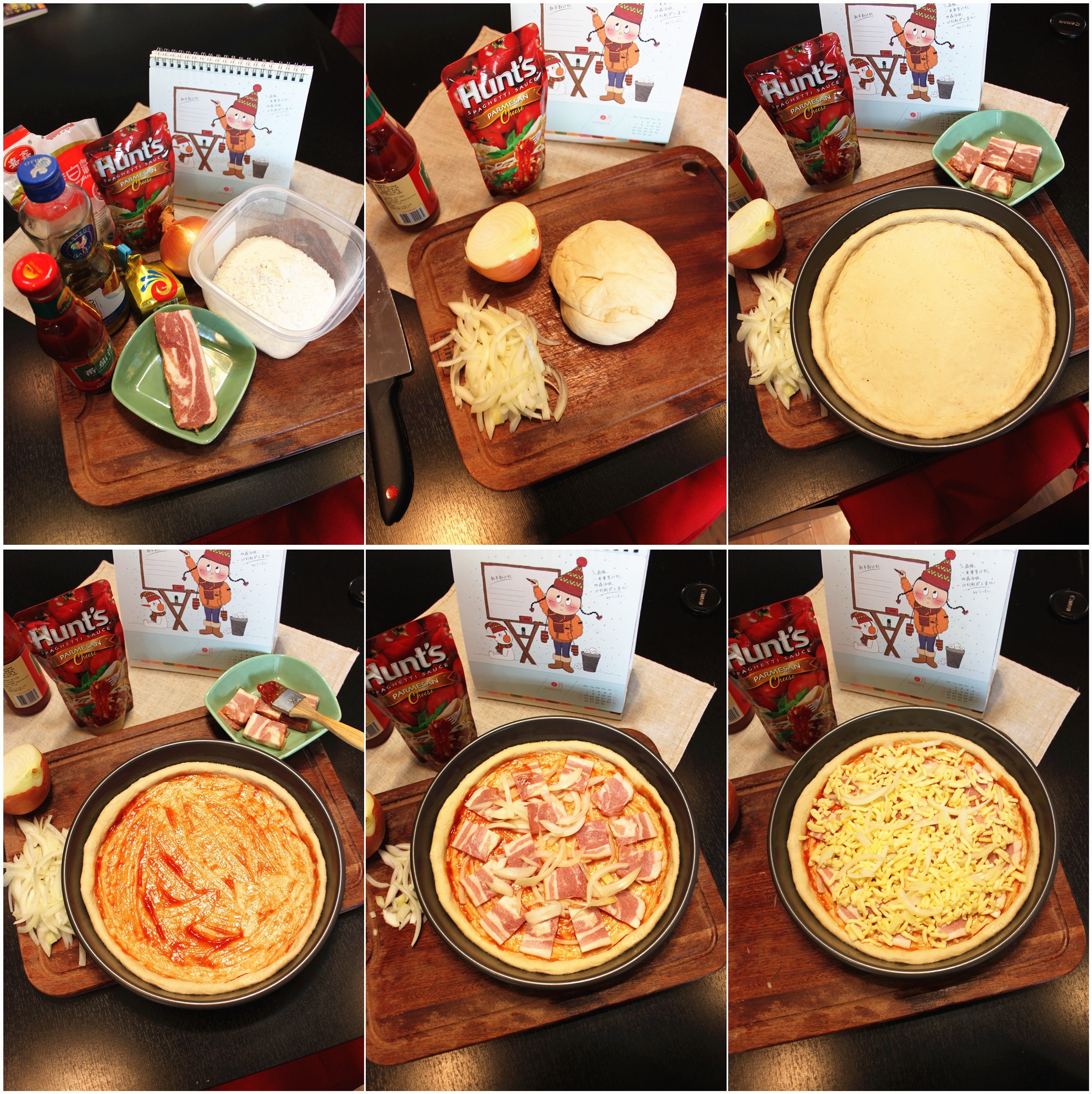 在家也能做西餐--芝士培根披薩的做法 步骤8