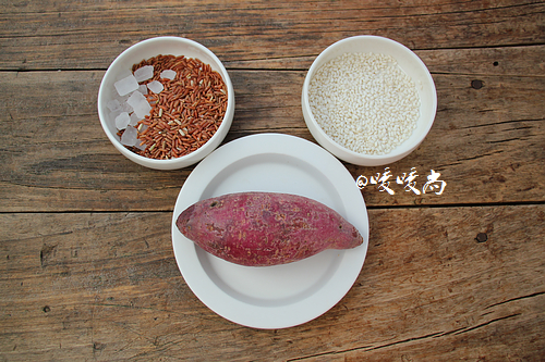 低脂熱飲紫薯紅米糊的做法 步骤1