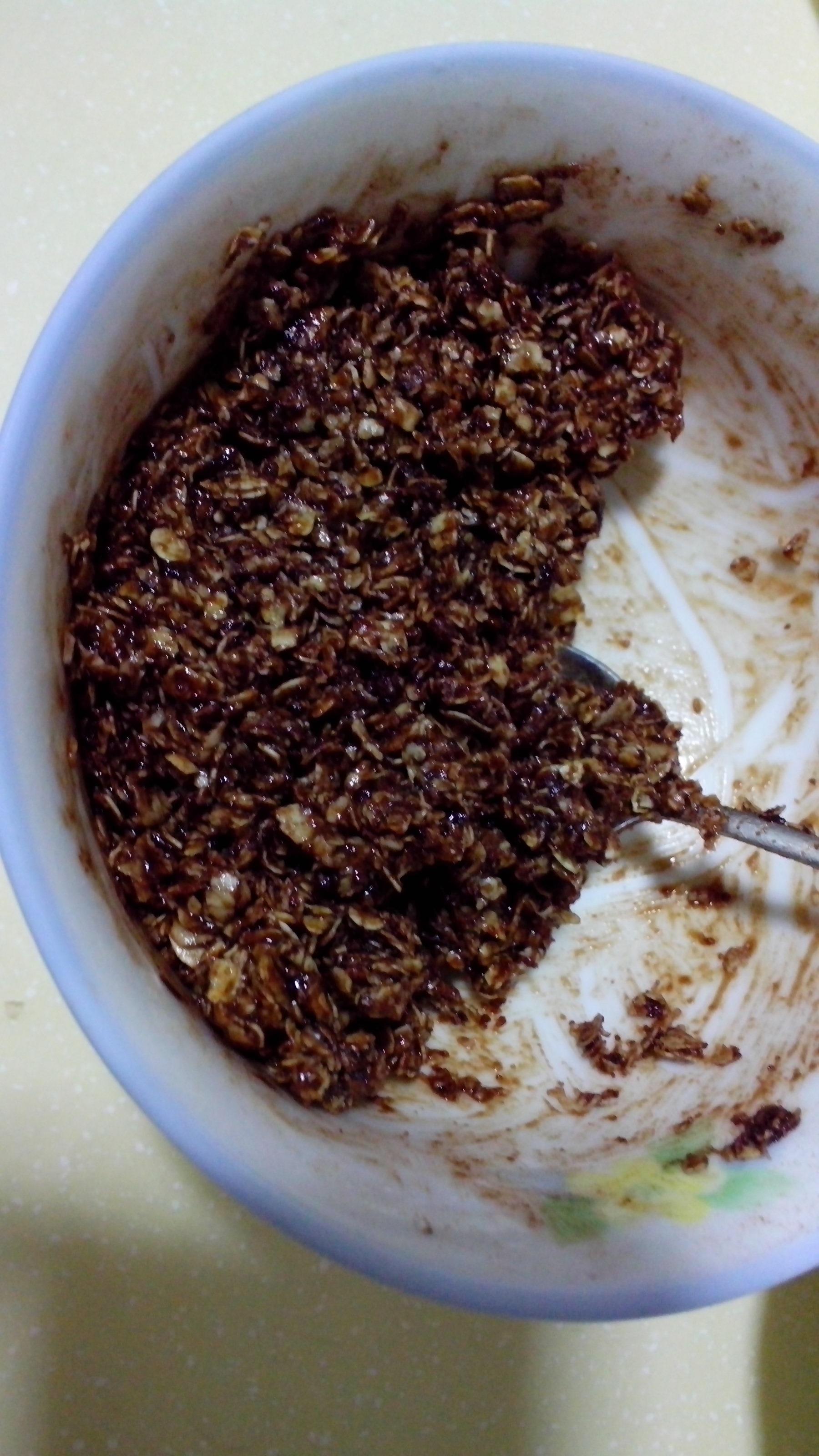 微波爐巧克力燕麥酥的做法 步骤3