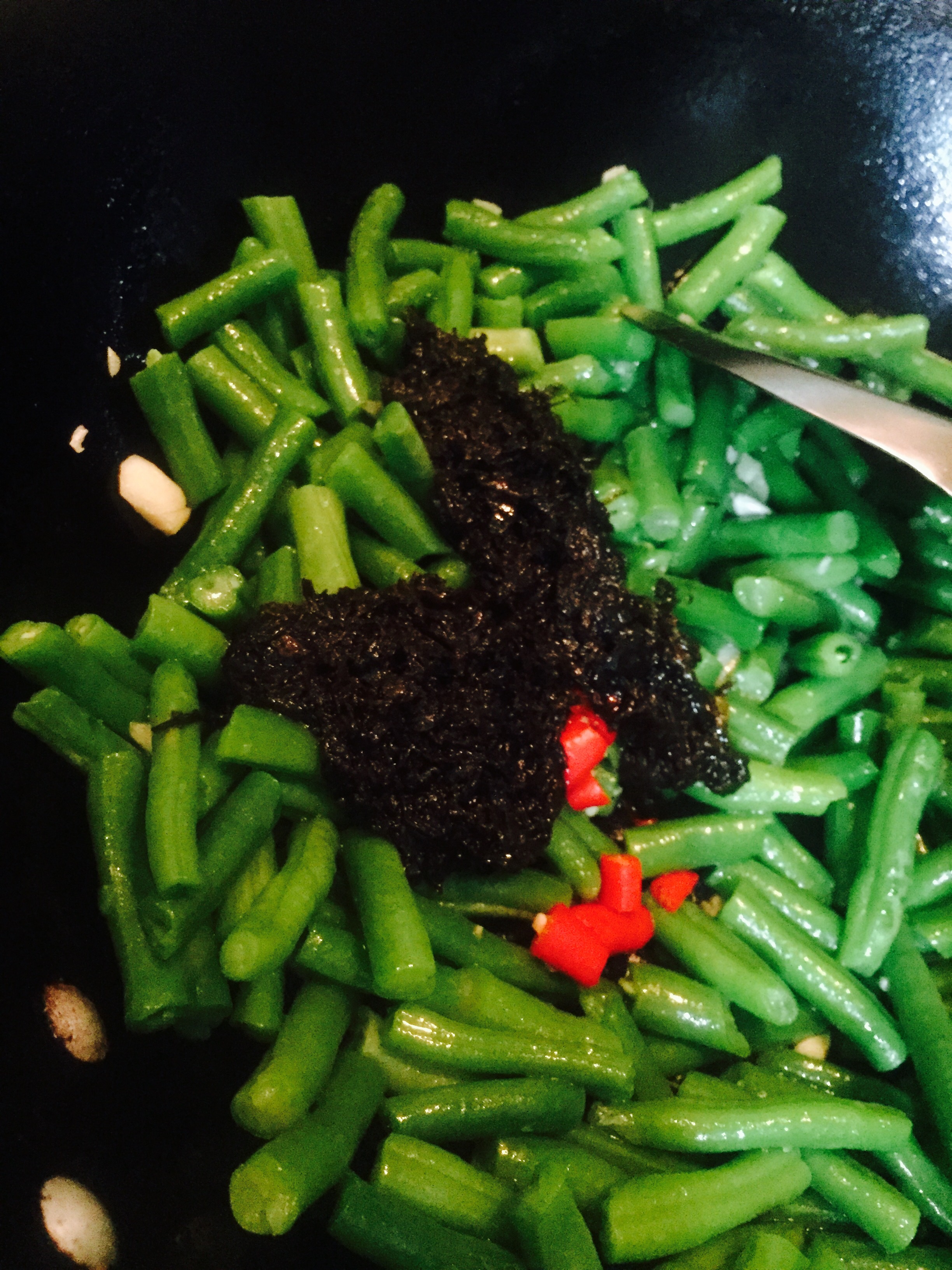 素食欖菜四季豆的做法 步骤3