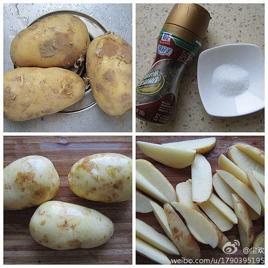快手烤箱菜——黑椒薯角的做法 步骤1