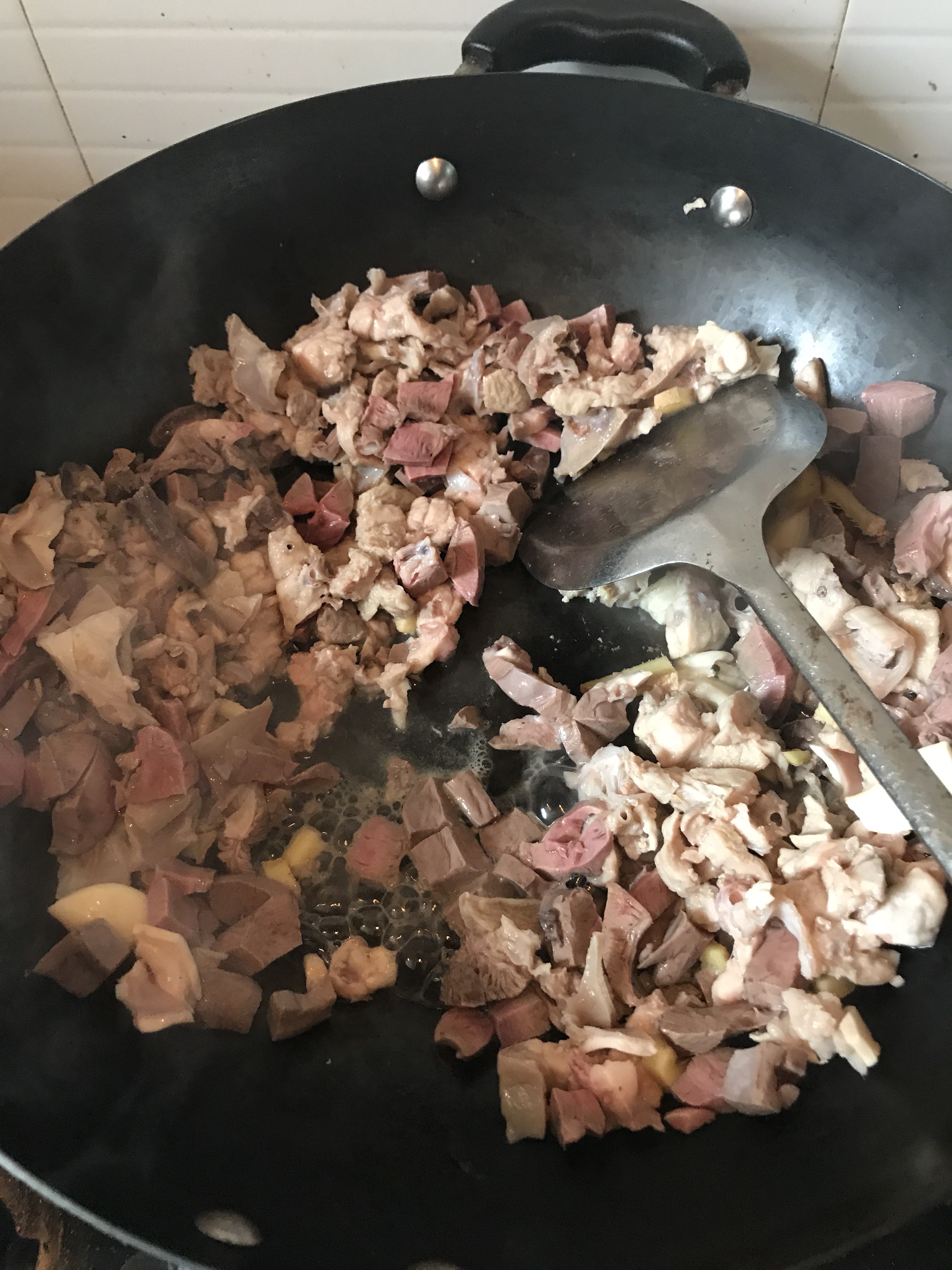 豬肺豬心鹹菜鍋子的做法 步骤3