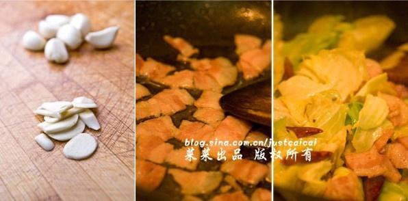 幹鍋培根手撕包菜的做法 步骤2