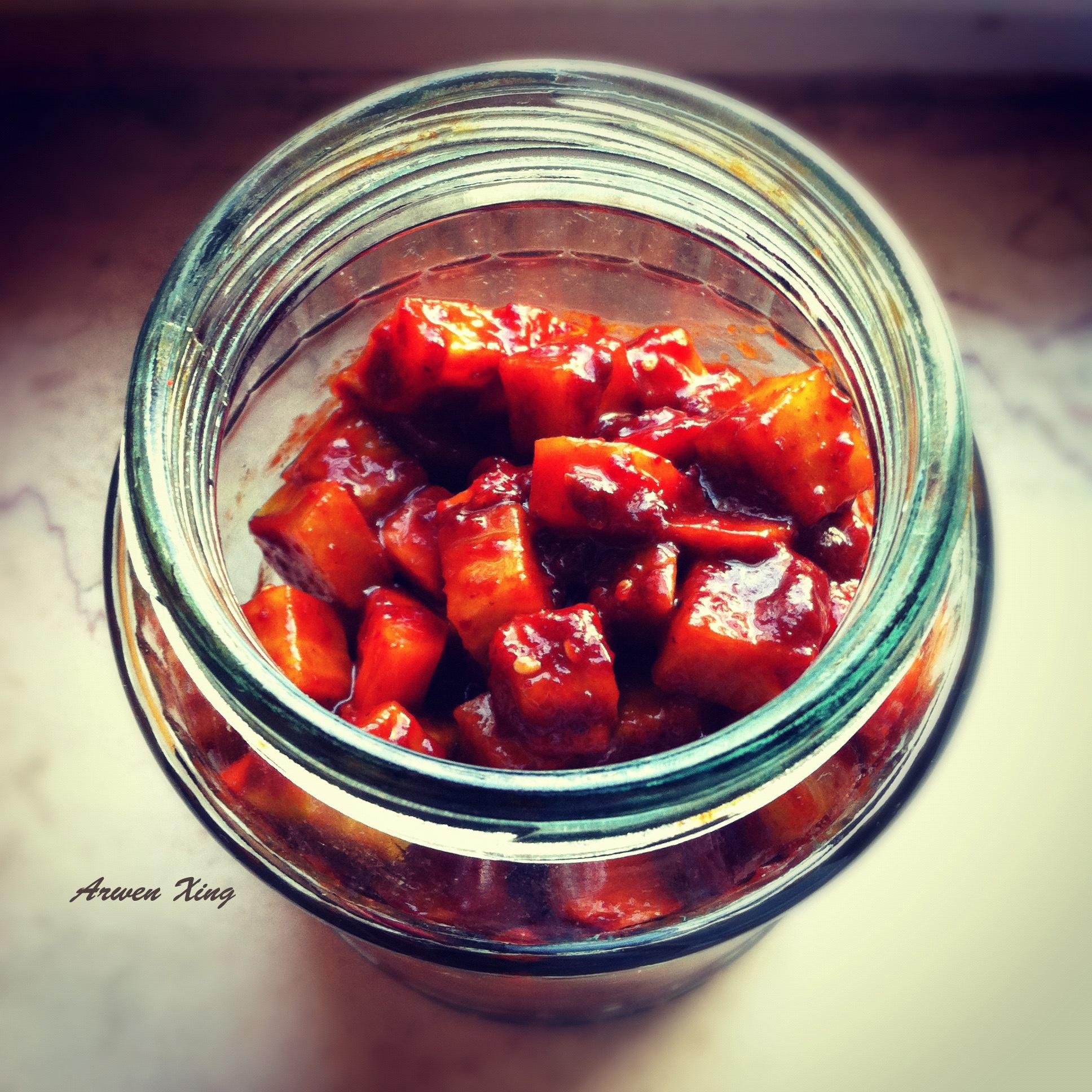 韓式辣醬醃蘿蔔的做法 步骤3