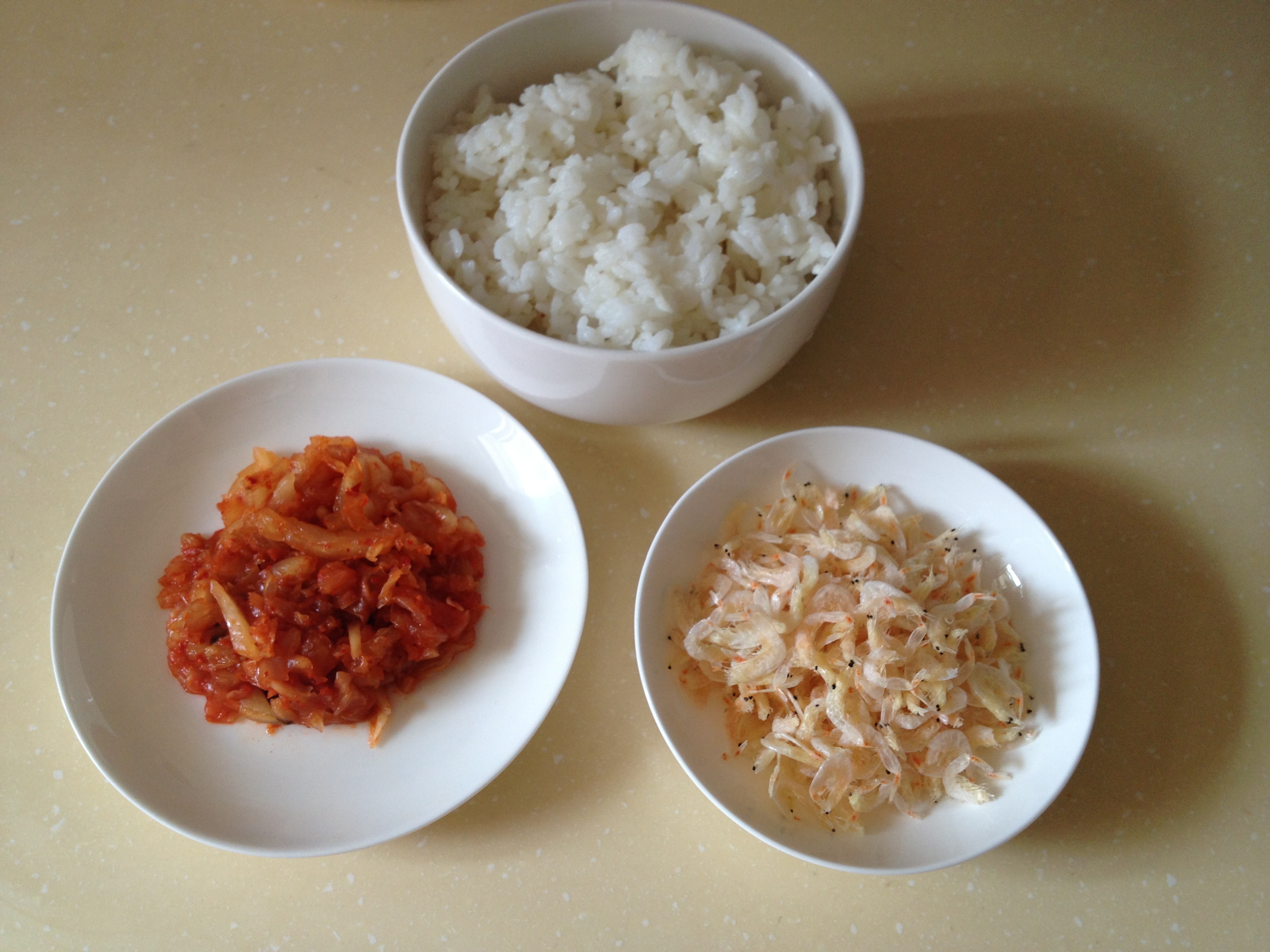 辣白菜淡蝦皮炒飯的做法 步骤1