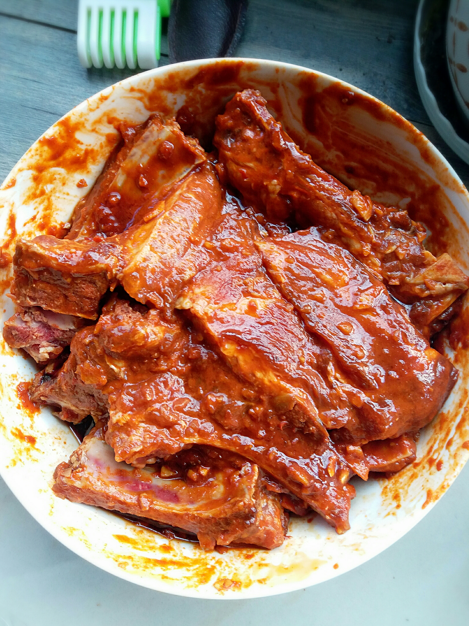 韓式辣醬蒜香烤排骨(肉）的做法 步骤1
