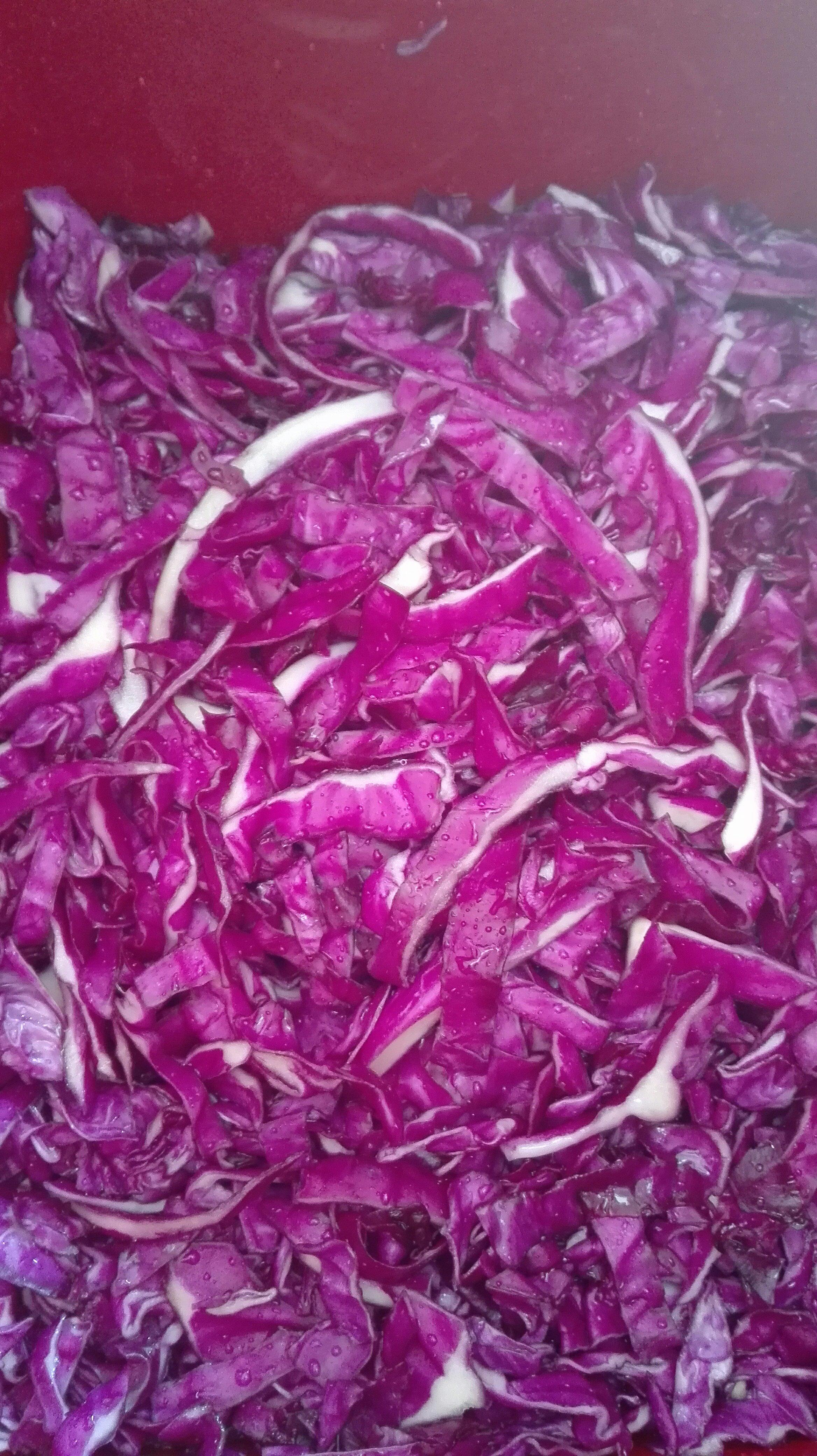 爽脆清淡素菜，紫色包菜的做法 步骤4