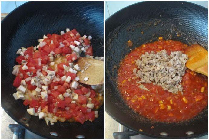 蕃茄蘑菇肉醬意大利麪的做法 步骤4