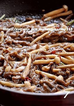 蠔汁海鮮菇炒牛柳的做法 步骤7