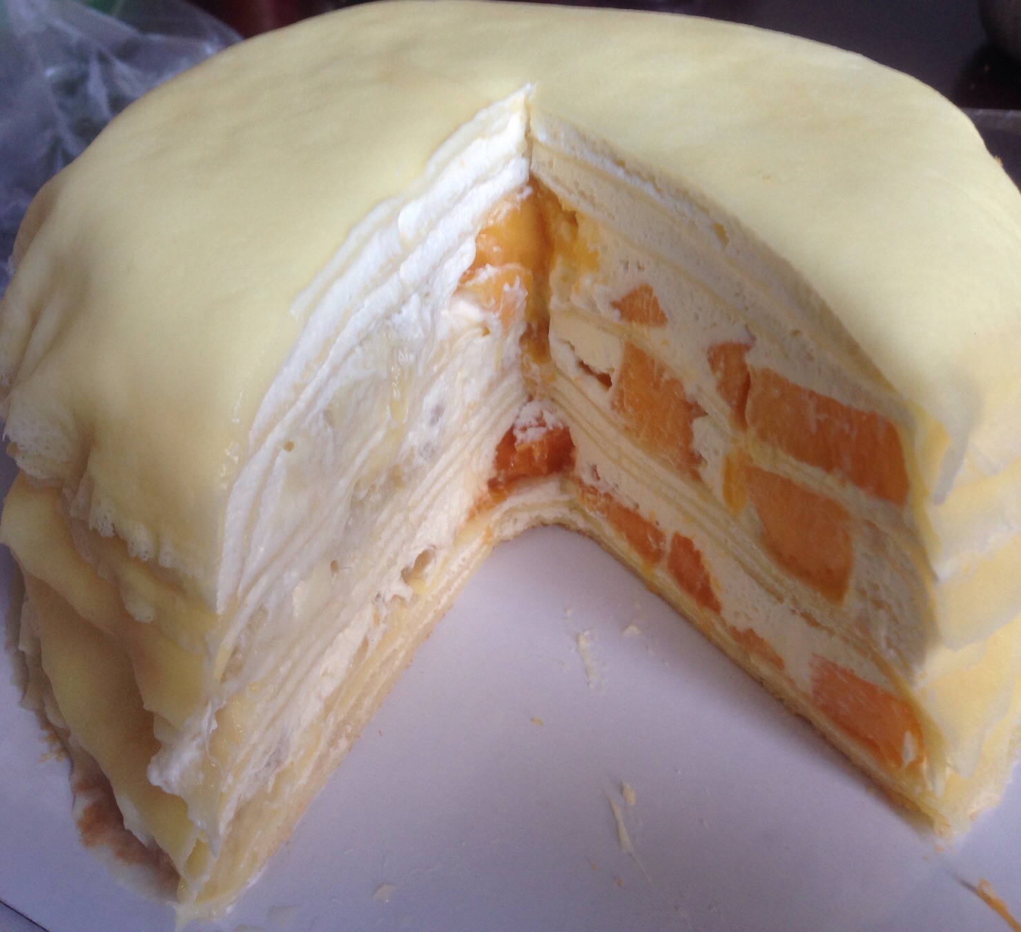 芒果千層蛋糕 6寸的做法 步骤10