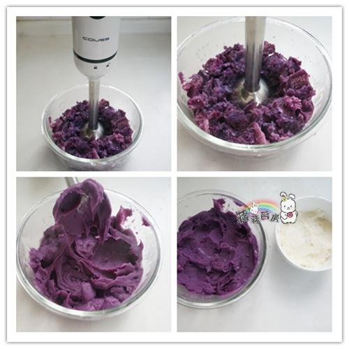 桂花山藥紫薯糕的做法 步骤2