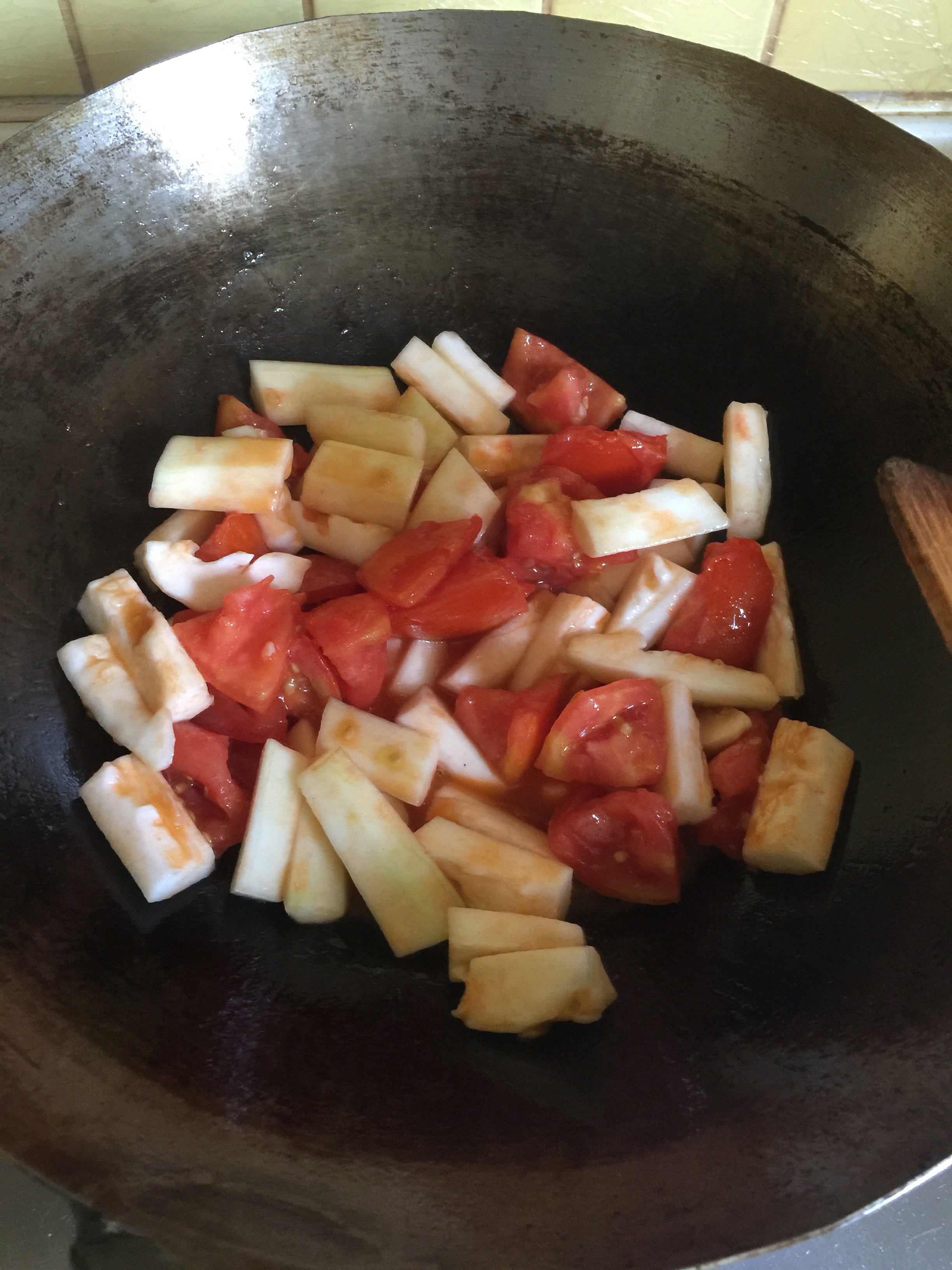 瓠子炒西紅柿的做法 步骤3