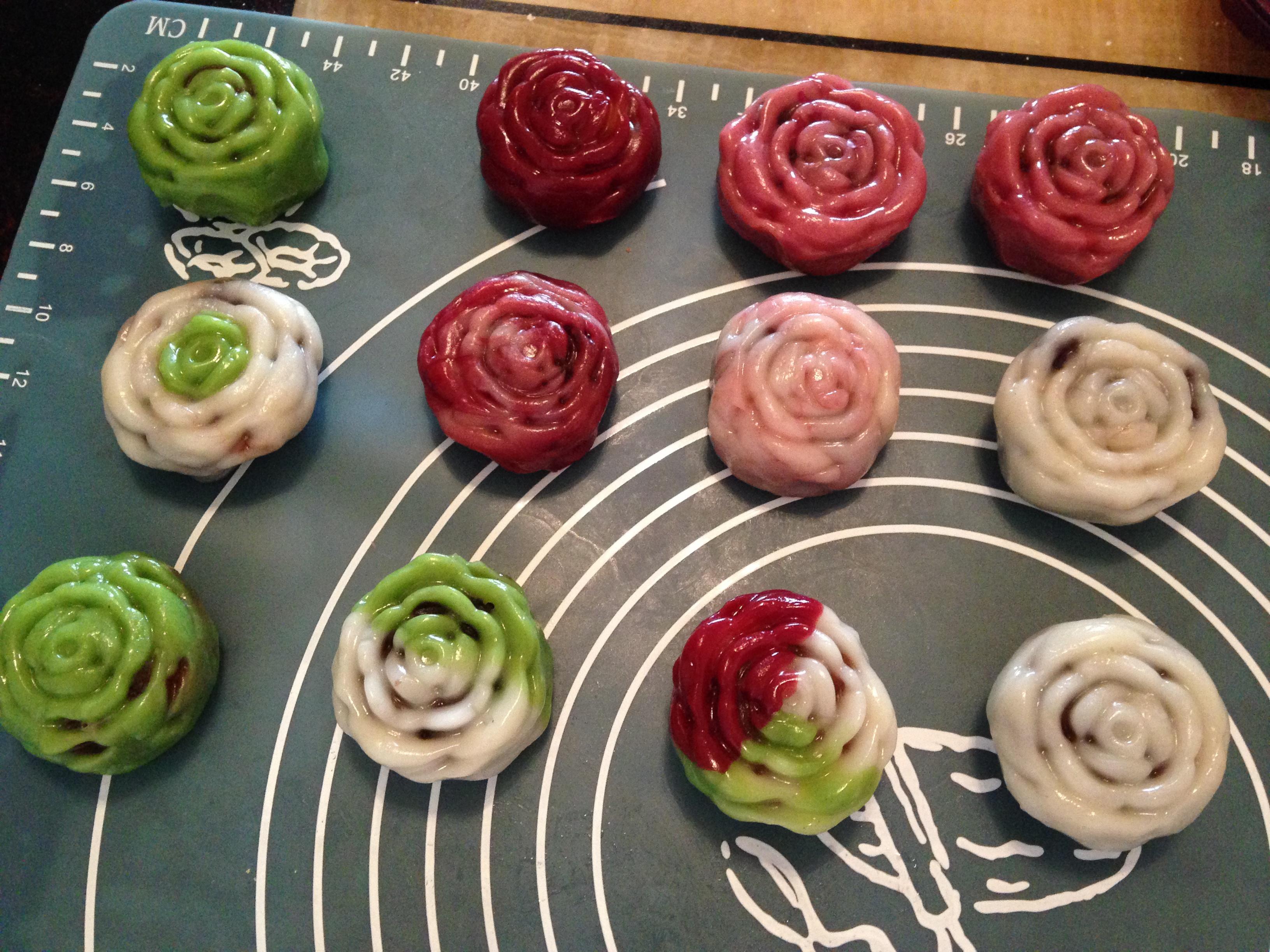 炫彩玫瑰冰皮月餅（操作不黏手）的做法 步骤12