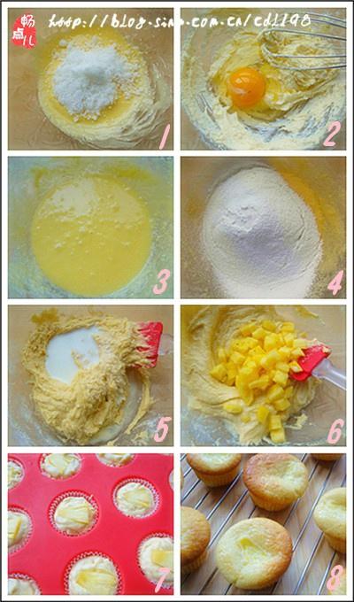 菠蘿椰子小蛋糕的做法 步骤2
