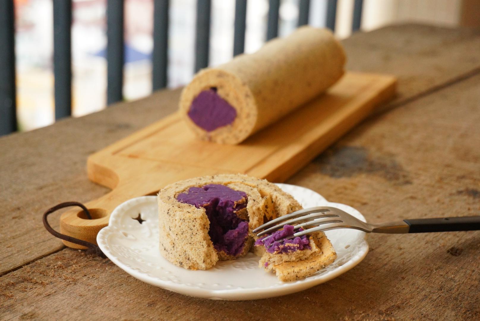 紅茶紫薯蛋糕卷的做法 步骤14