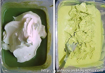 冰淇淋（綠茶&芒果口味）的做法 步骤5