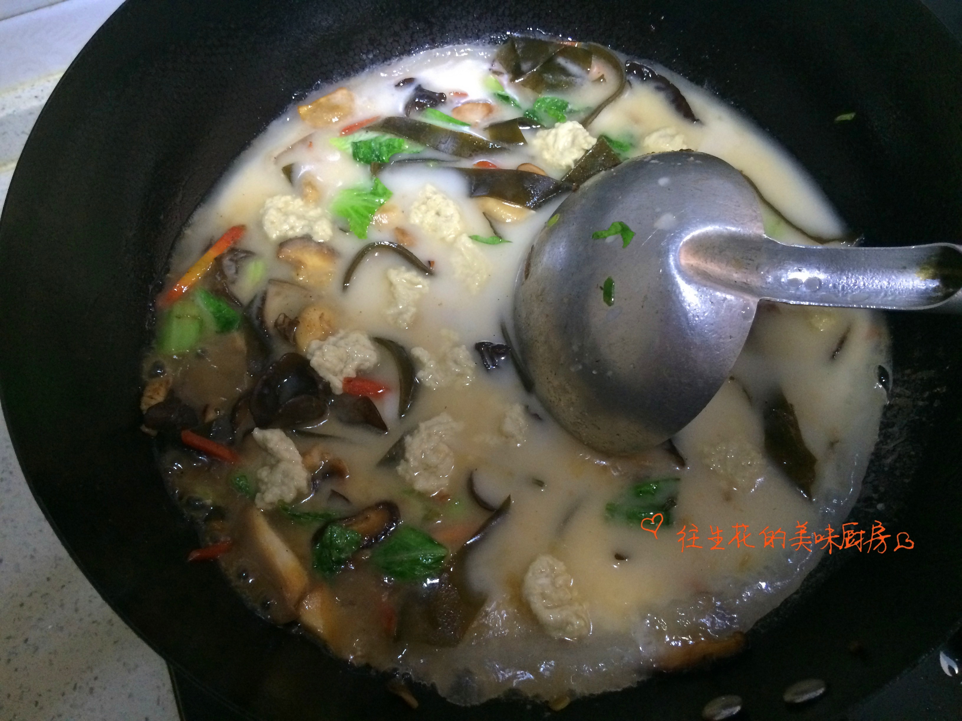雜菜肉丁麪筋湯（手工洗面筋）的做法 步骤9