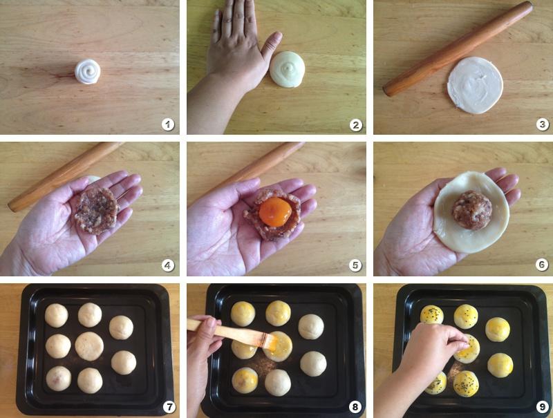 梅菜鮮肉蛋黃酥月餅的做法 步骤5