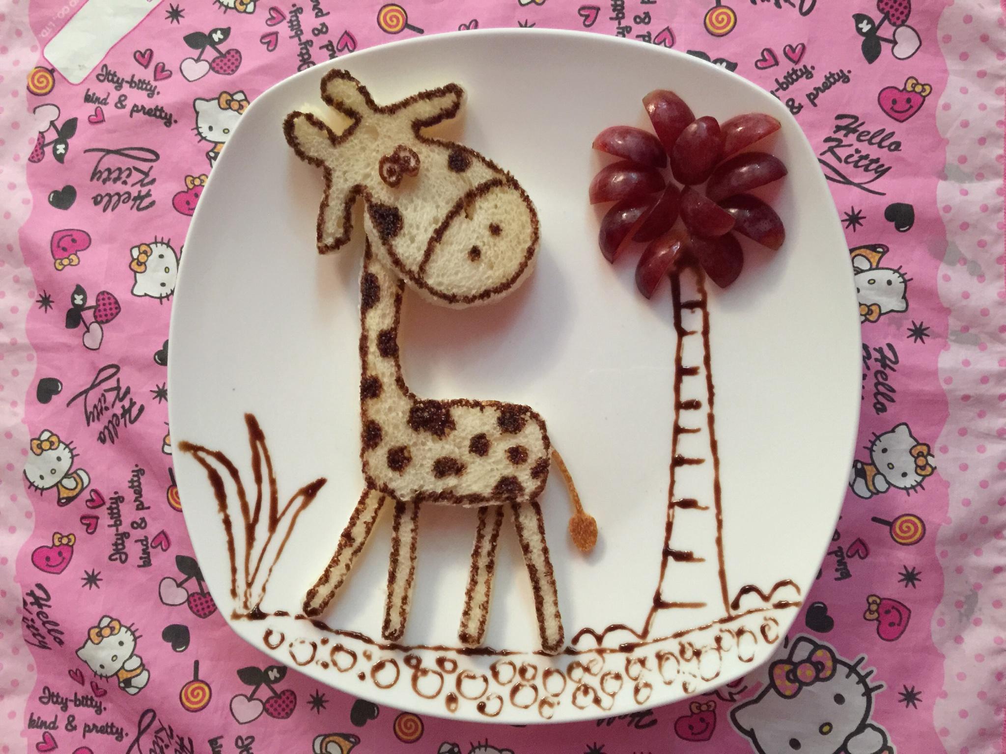 創意趣味兒童餐—長頸鹿的回眸（自制吐司版）的做法 步骤12