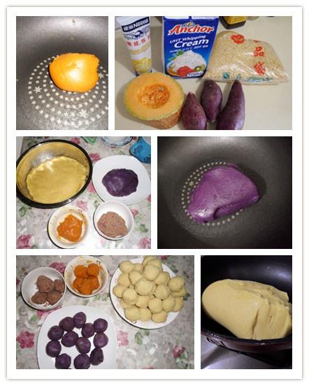 冰皮月餅（南瓜、紫薯、綠豆蓉）的做法 步骤2