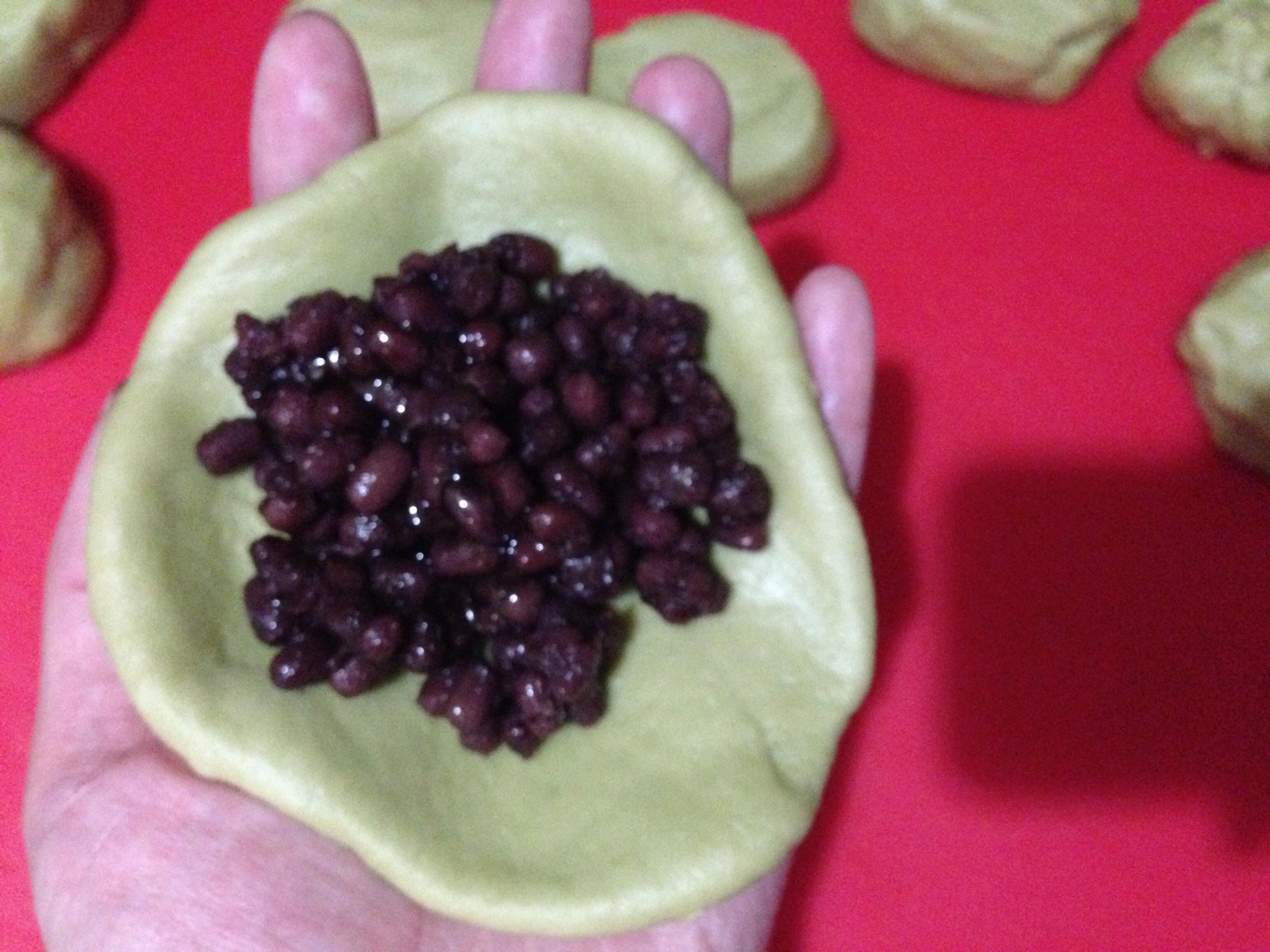抹茶蜜豆麪包的做法 步骤6