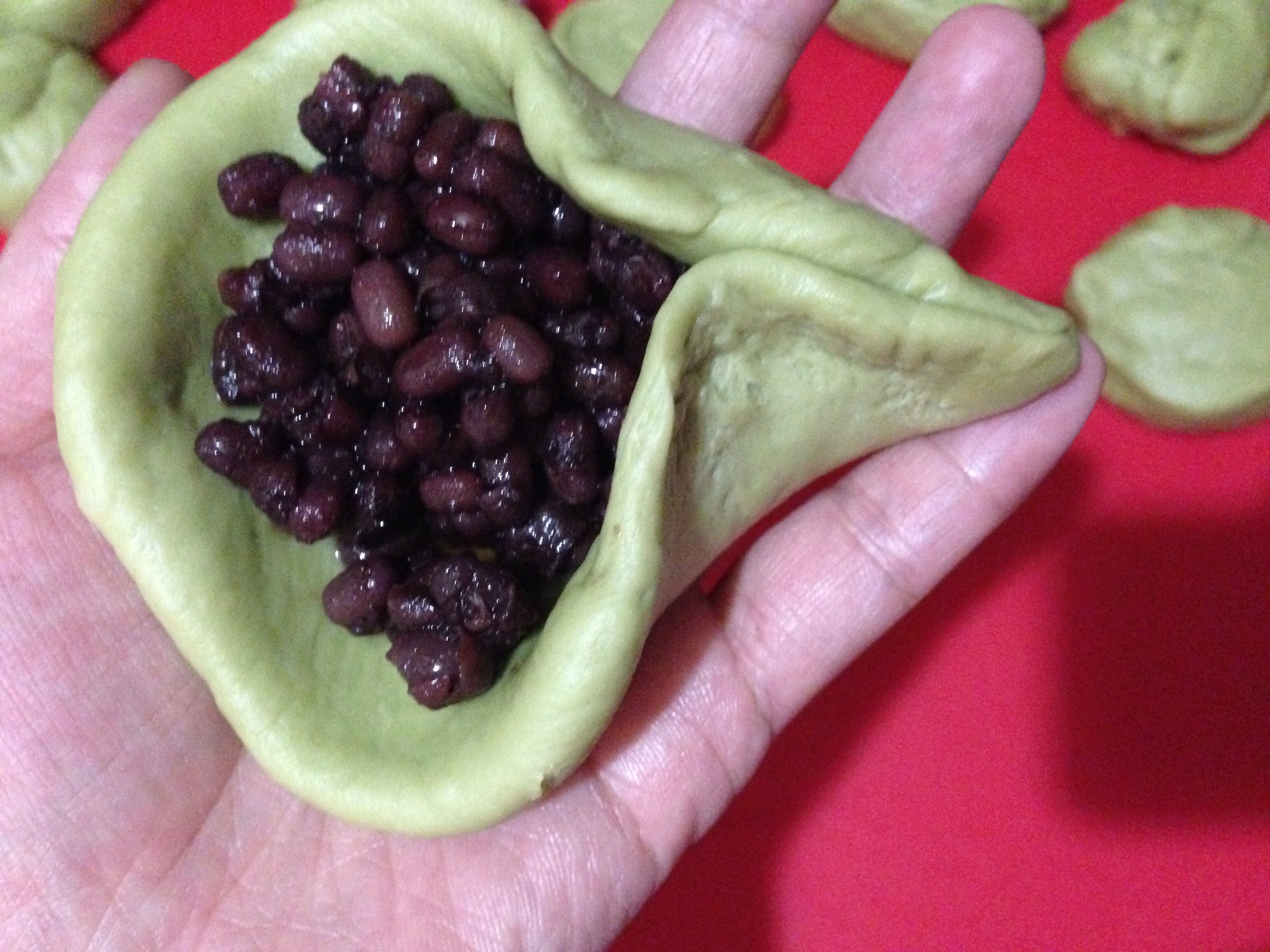 抹茶蜜豆麪包的做法 步骤7