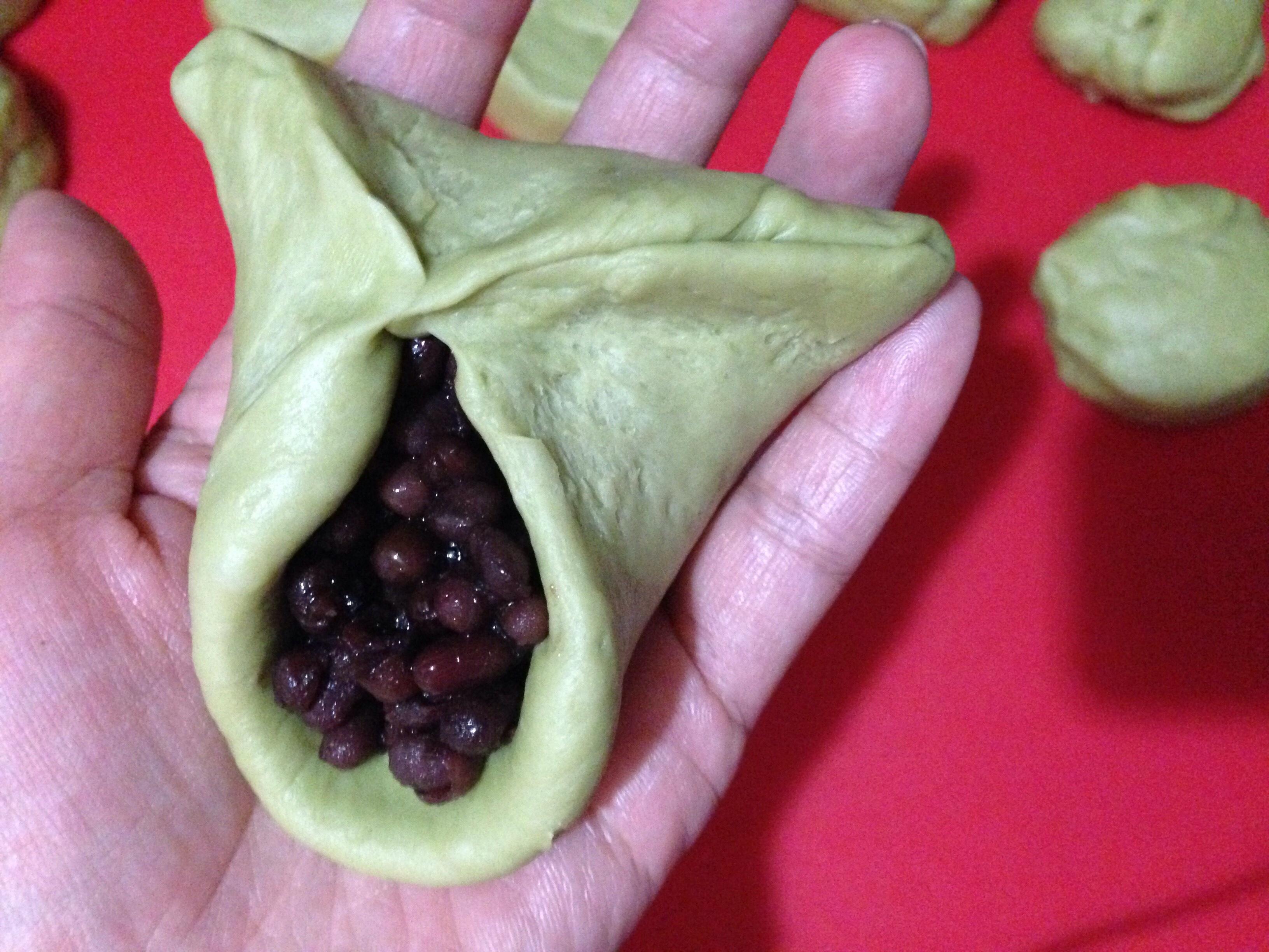 抹茶蜜豆麪包的做法 步骤8