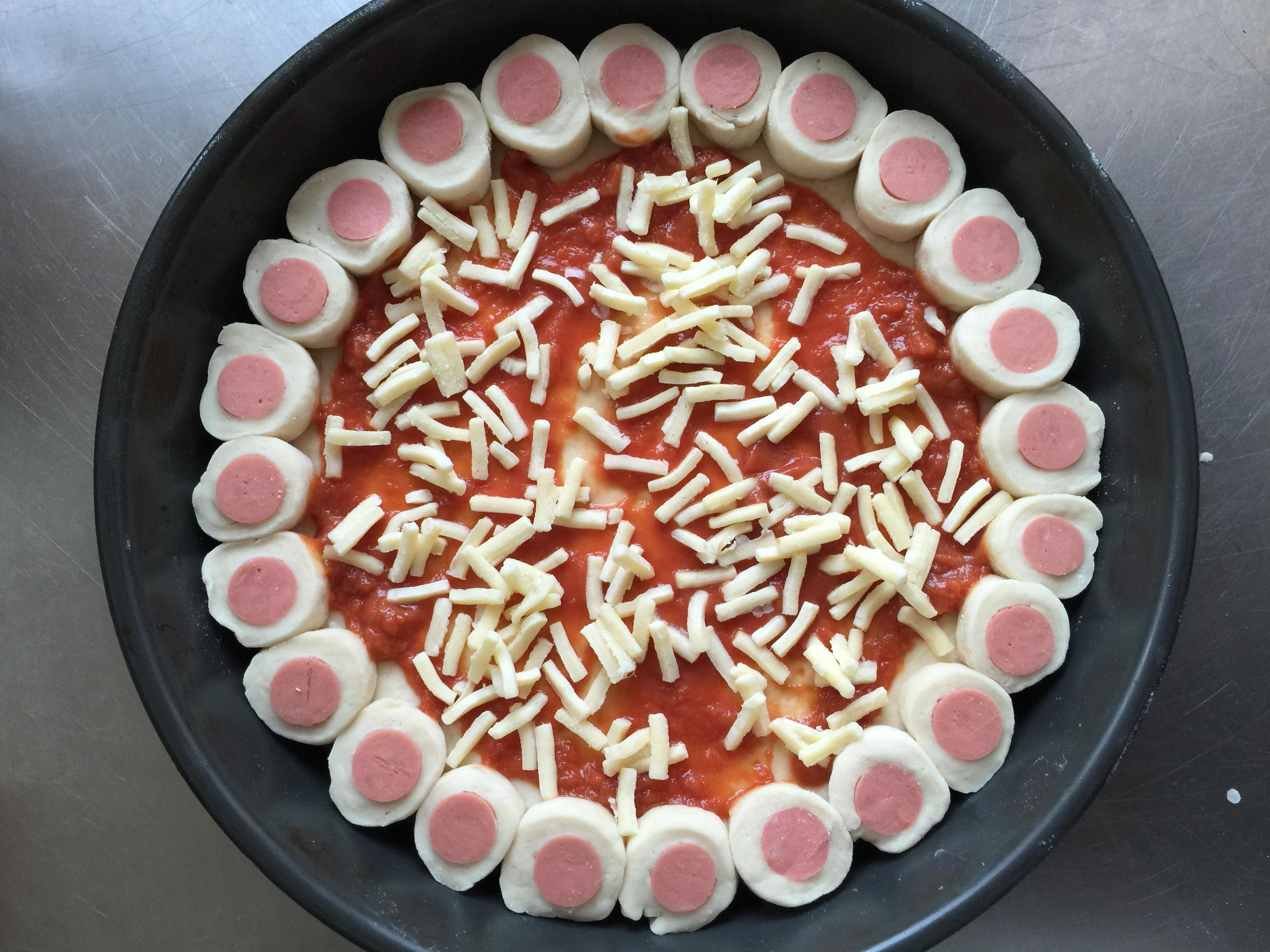 薩米腸蘑菇花邊披薩的做法 步骤19
