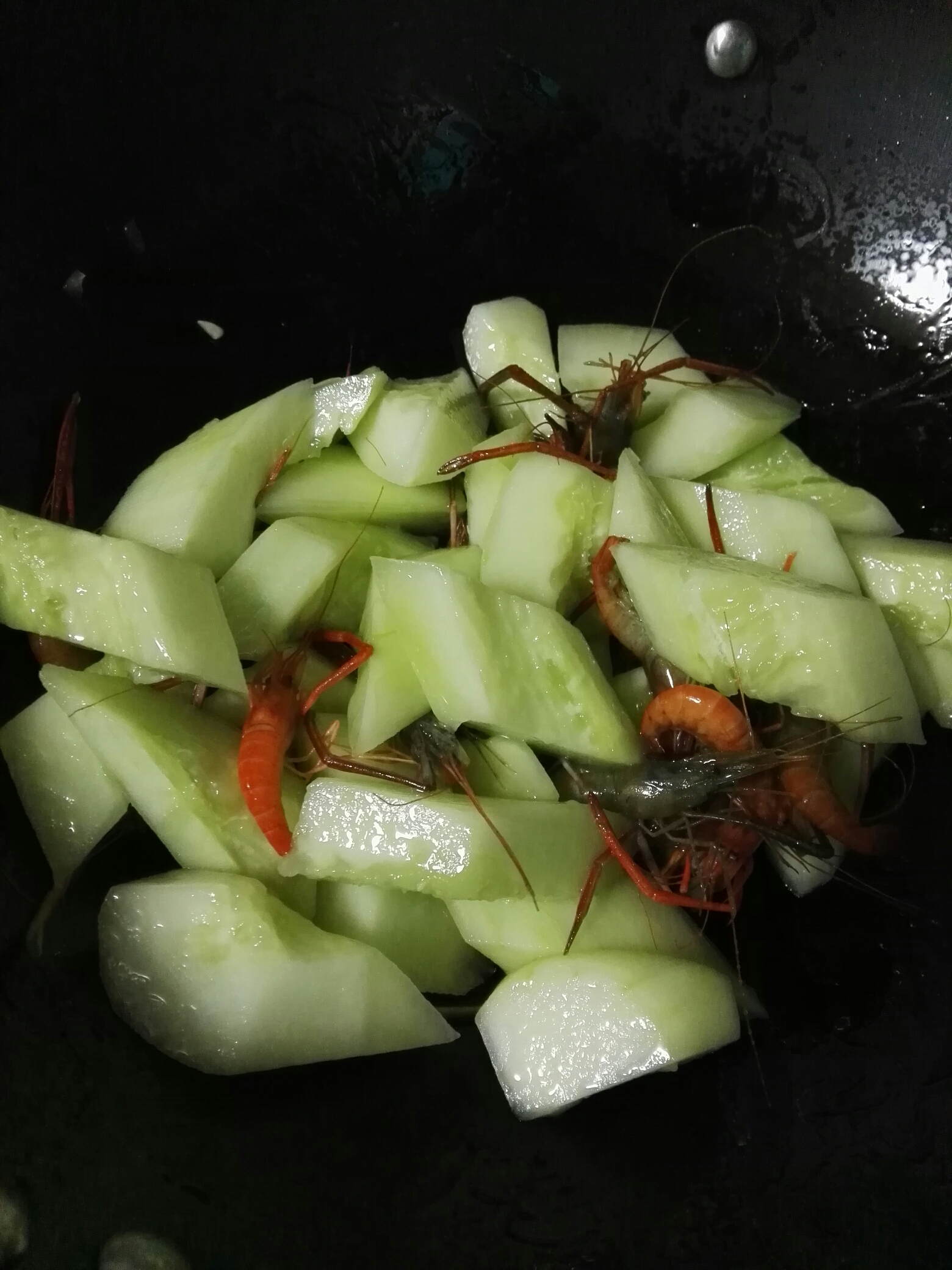 河蝦燒老黃瓜的做法 步骤5