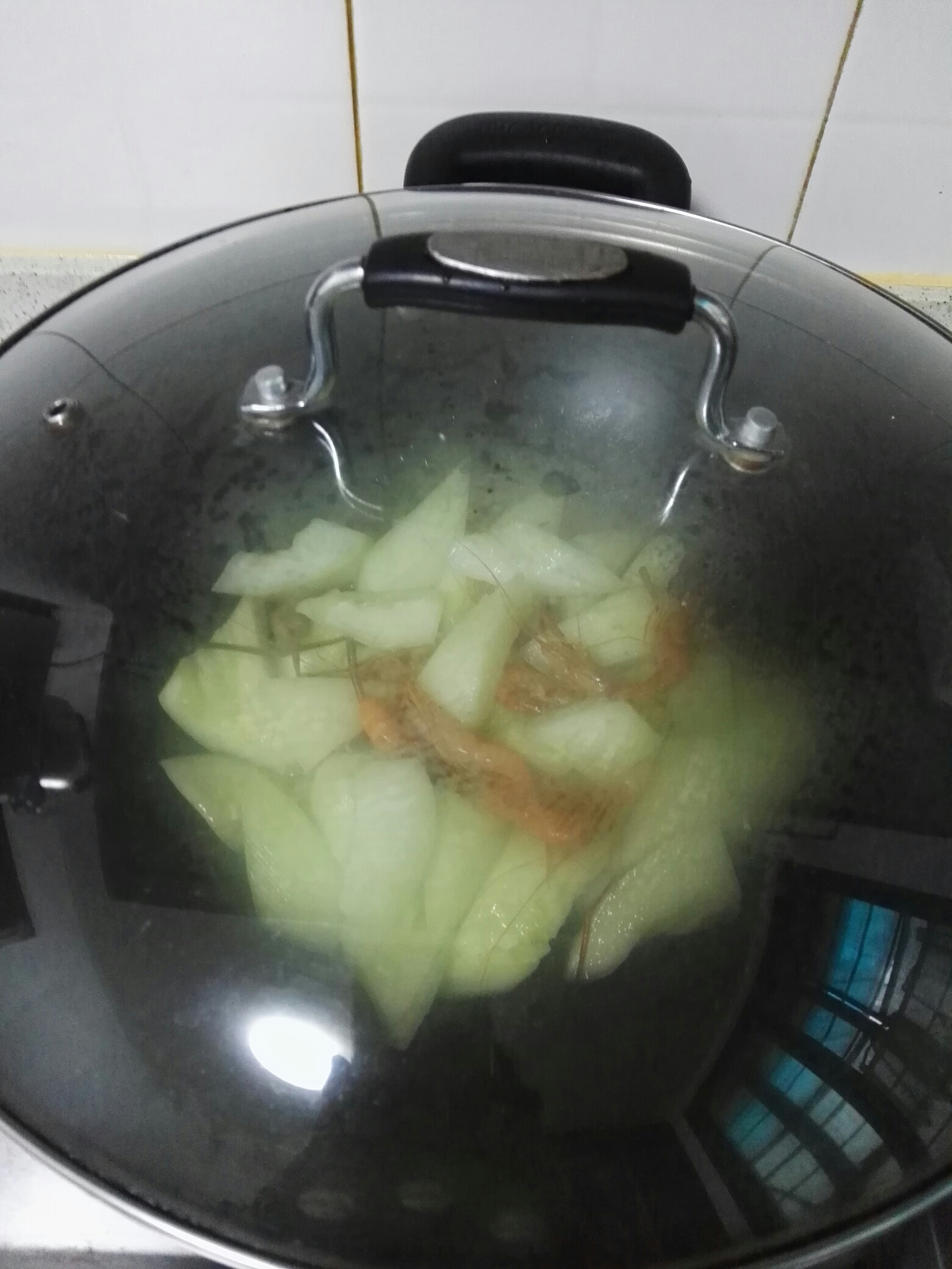 河蝦燒老黃瓜的做法 步骤6