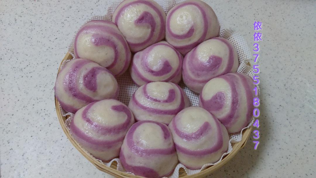 紫薯、南瓜螺旋饅頭的做法 步骤9