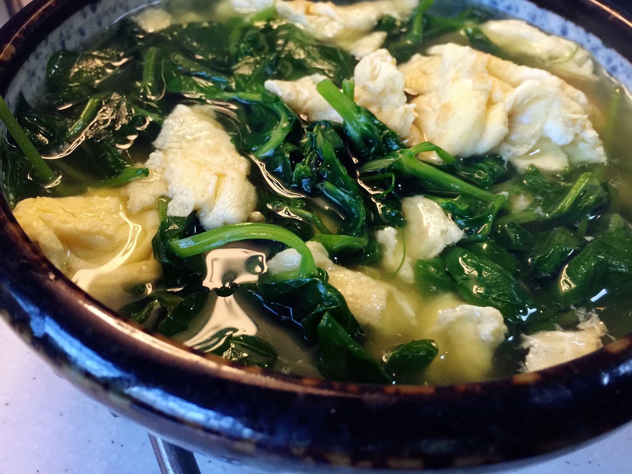 豌豆尖煎蛋湯的做法 步骤10