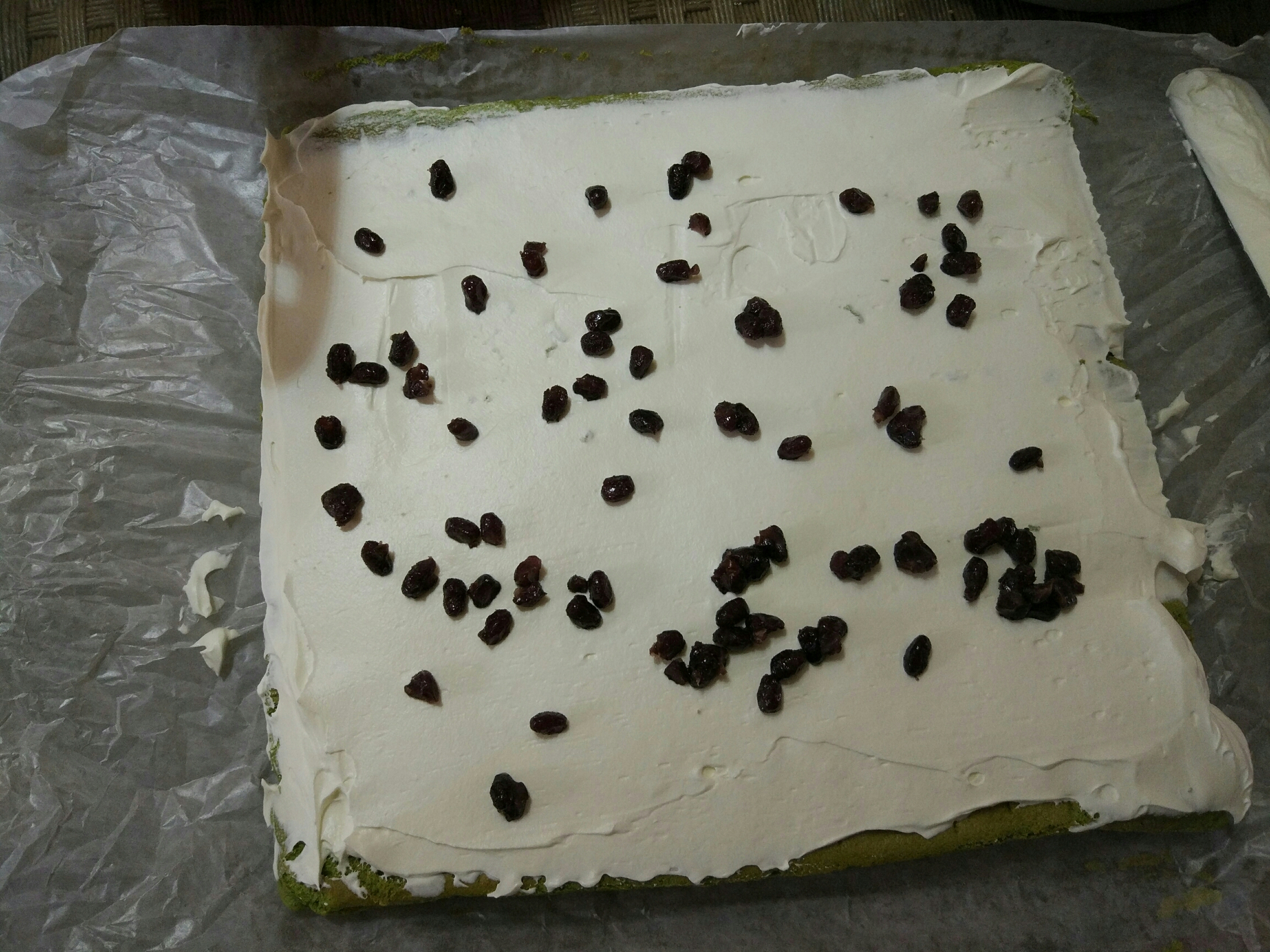 抹茶蜜豆蛋糕卷的做法 步骤12