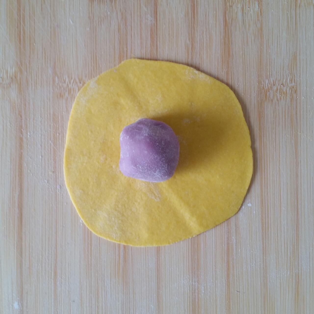 南瓜紫薯花樣饅頭的做法 步骤14